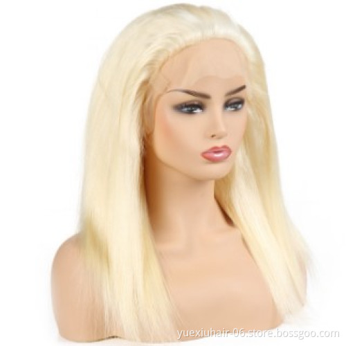 High quality Raw Virgin Cuticle Aligned Brazilian Human Hair Transparent Lace Frontal 613 straight Hd Lace Front Wig